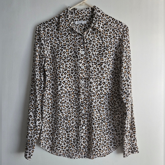 EQUIPMENT FEMMEBRETT 100% SILK LEOPARDPRINT SHIRT SIZE XS - Picture 1 of 13